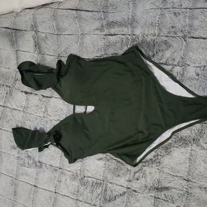 One piece olive green swimsuit